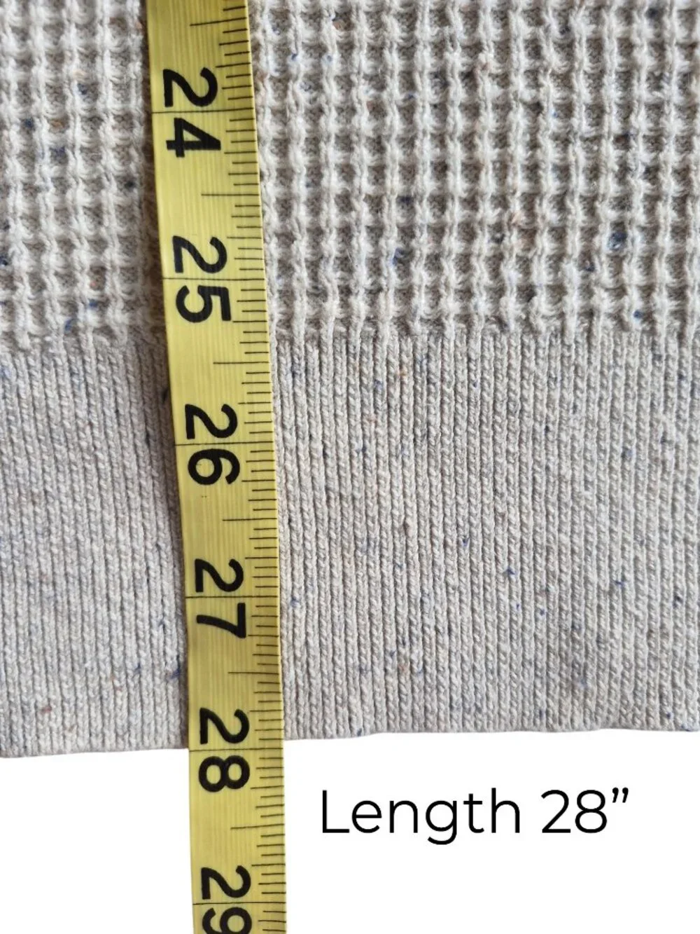 Banana Republic Thermal Waffle Weave Long Sleeve Henley Tee Oatmeal Color M